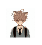 [アレンジ用]ゆるっと脱力系猫耳の男の子（個別スタンプ：2）
