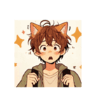 [アレンジ用]ゆるっと脱力系猫耳の男の子（個別スタンプ：8）