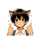 [アレンジ用]ゆるっと脱力系猫耳の男の子（個別スタンプ：10）