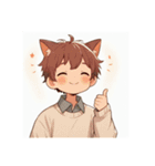 [アレンジ用]ゆるっと脱力系猫耳の男の子（個別スタンプ：11）