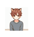 [アレンジ用]ゆるっと脱力系猫耳の男の子（個別スタンプ：13）