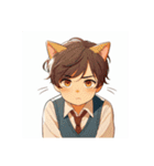 [アレンジ用]ゆるっと脱力系猫耳の男の子（個別スタンプ：20）