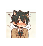 [アレンジ用]ゆるっと脱力系猫耳の男の子（個別スタンプ：21）