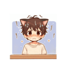 [アレンジ用]ゆるっと脱力系猫耳の男の子（個別スタンプ：22）