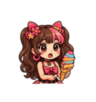 [アレンジ用]お菓子好きな女の子（個別スタンプ：3）