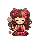[アレンジ用]お菓子好きな女の子（個別スタンプ：5）