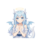 キュートな聖なる龍娘のリアクション（個別スタンプ：1）