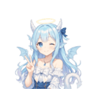 キュートな聖なる龍娘のリアクション（個別スタンプ：3）
