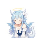 キュートな聖なる龍娘のリアクション（個別スタンプ：5）