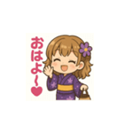 ゆるふわ浴衣女子の夏用LINEスタンプ2（個別スタンプ：1）