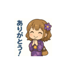 ゆるふわ浴衣女子の夏用LINEスタンプ2（個別スタンプ：2）