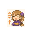 ゆるふわ浴衣女子の夏用LINEスタンプ2（個別スタンプ：15）