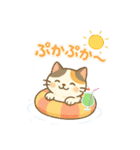 収まりネコシリーズ、ビッグシリーズ 夏（個別スタンプ：18）