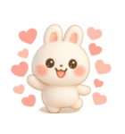 3D風❤️らぶうさ❤️ふんわりましゅまろ❤️（個別スタンプ：3）