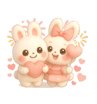 3D風❤️らぶうさ❤️ふんわりましゅまろ❤️（個別スタンプ：28）