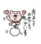 【再販】ゴルフ仲間に送る年末年始♡くまこ（個別スタンプ：1）