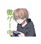 ゆるパーカーくん★徹夜ゲーム（個別スタンプ：1）
