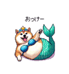 人魚なマーメイド太っちょ柴犬（個別スタンプ：2）