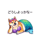 人魚なマーメイド太っちょ柴犬（個別スタンプ：22）