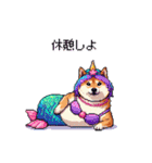 人魚なマーメイド太っちょ柴犬（個別スタンプ：23）