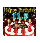 11月上旬❤️日付入❤️誕生日おめでとう❣️（個別スタンプ：9）