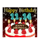 11月上旬❤️日付入❤️誕生日おめでとう❣️（個別スタンプ：14）