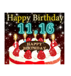 11月下旬❤️日付入❤️誕生日おめでとう❣️（個別スタンプ：1）