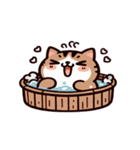 お風呂猫 疑問がある,（個別スタンプ：13）