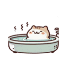 お風呂猫 音楽を聴く,（個別スタンプ：1）