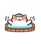 お風呂猫 音楽を聴く,（個別スタンプ：2）