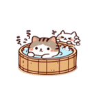 お風呂猫 音楽を聴く,（個別スタンプ：3）