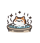 お風呂猫 音楽を聴く,（個別スタンプ：13）