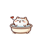 お風呂猫 音楽を聴く,（個別スタンプ：15）