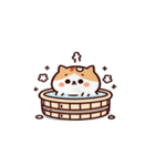 お風呂猫 音楽を聴く,（個別スタンプ：17）