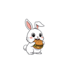 【ハンバーガーを食べるウサギ】（個別スタンプ：1）