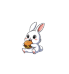 【ハンバーガーを食べるウサギ】（個別スタンプ：7）