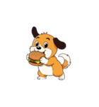 【ハンバーガーを食べる犬】（個別スタンプ：2）
