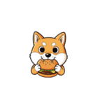 【ハンバーガーを食べる犬】（個別スタンプ：5）