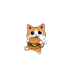 【ハンバーガーを食べる猫】（個別スタンプ：7）