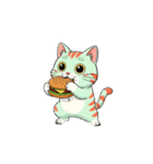 【ハンバーガーを食べる猫】（個別スタンプ：8）