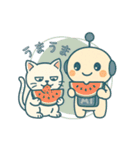 AIロボChapiと猫たちの夏スタンプ（個別スタンプ：1）