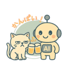 AIロボChapiと猫たちの夏スタンプ（個別スタンプ：3）