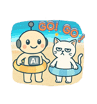 AIロボChapiと猫たちの夏スタンプ（個別スタンプ：12）