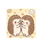 うさぎ×ハリネズミのカップル（個別スタンプ：3）