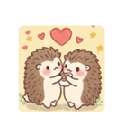うさぎ×ハリネズミのカップル（個別スタンプ：4）