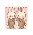 うさぎ×ハリネズミのカップル（個別スタンプ：6）