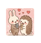 うさぎ×ハリネズミのカップル（個別スタンプ：8）