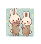うさぎ×ハリネズミのカップル（個別スタンプ：10）