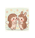 うさぎ×ハリネズミのカップル（個別スタンプ：13）