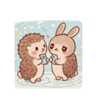 うさぎ×ハリネズミのカップル（個別スタンプ：15）